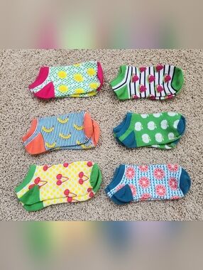 Mixit Women's Assorted Fruit No Show Socks - 6 Pairs